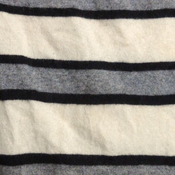 Equipment Gray Black White Striped Cashmere Long Sleeve Crew Neck Sweater Size S - Picture 2 of 7